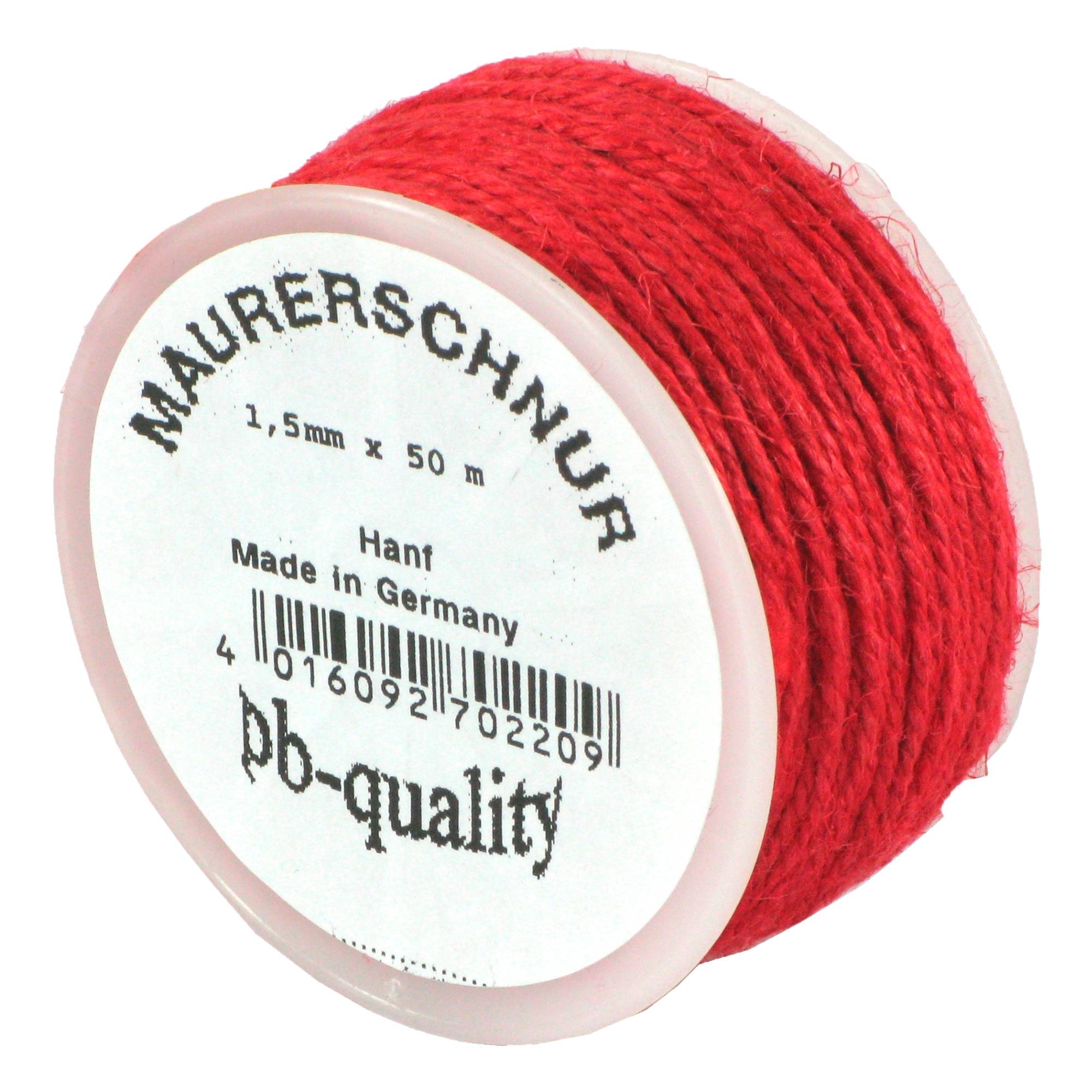 Lot-Maurerschnur 50 m x Ø 1,5 mm Rot