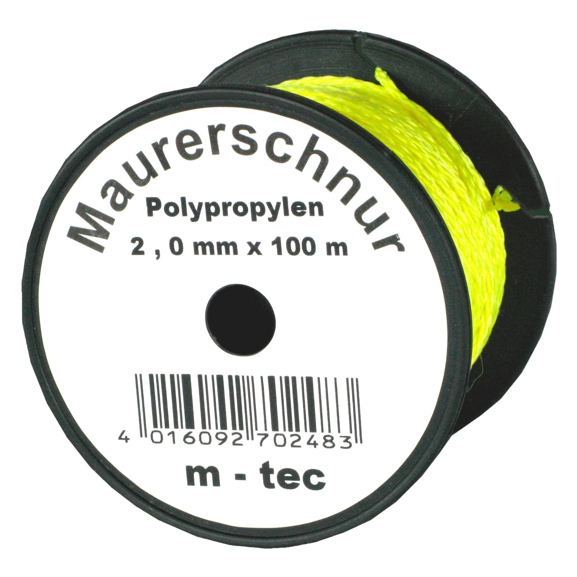 Lot-Maurerschnur 100 m x Ø 2,0 mm Gelb-Fluoreszierend