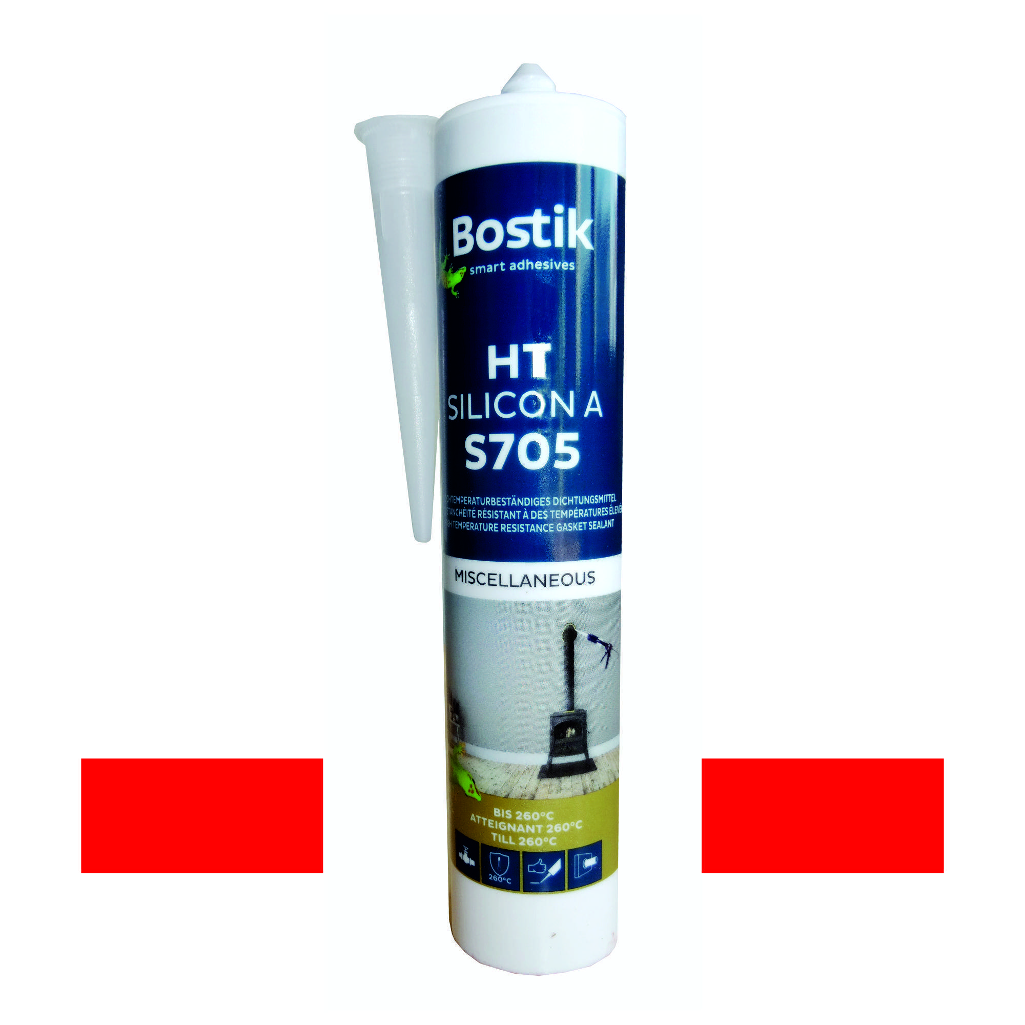 Hochtemperatur-Silikon 'Bostik® S705 HT' 300 ml, rot