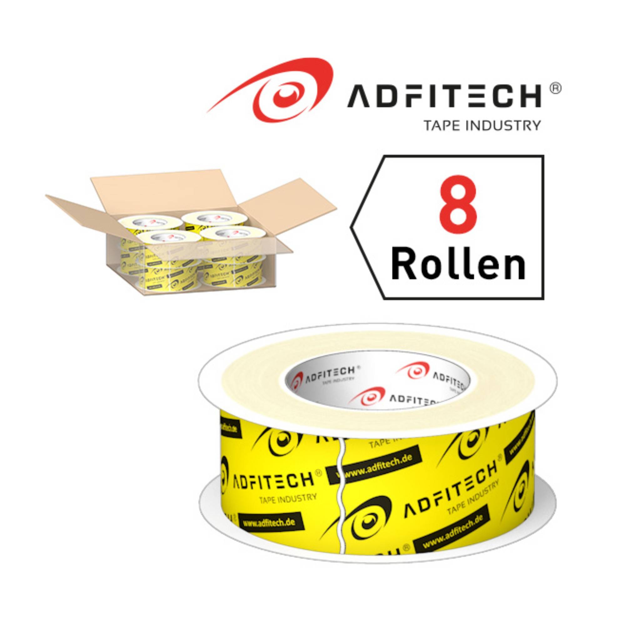 Adfitech Dichtklebeband 'AT710' 60 mm x 40 lfm / Krt a 8 Rollen