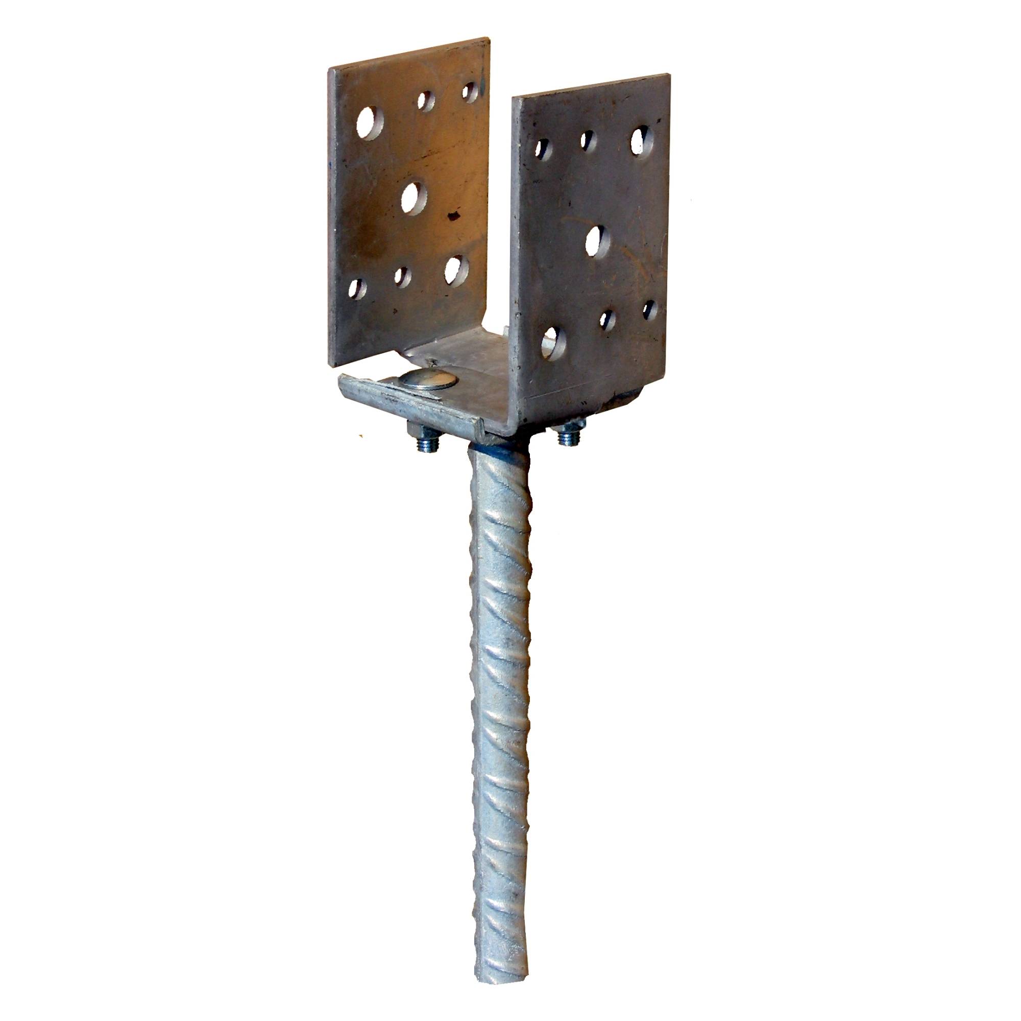 Stützenfuss vz U-Form 80-160 mm seitenverstellbar, Montage in Beton