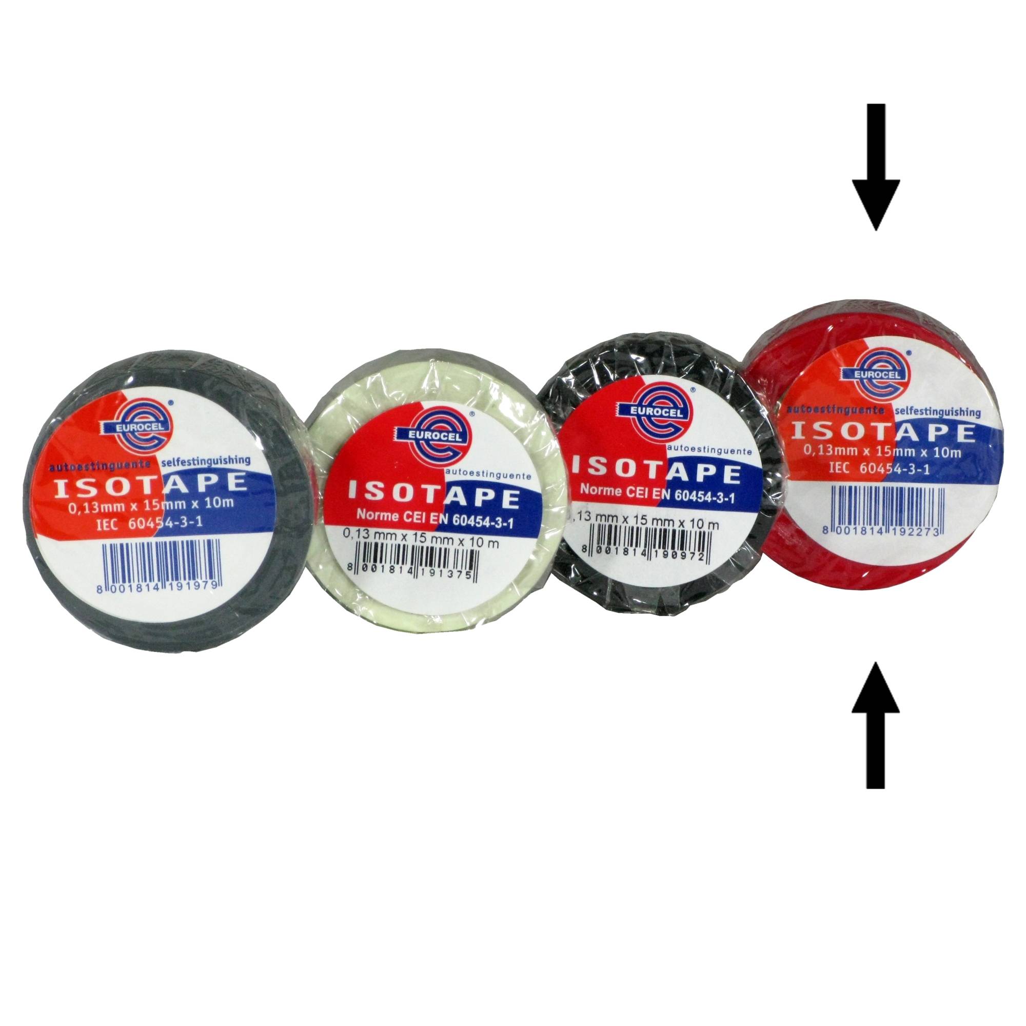 Isolierband, 15 mm x 10 m rot / Pck a 5 Rollen