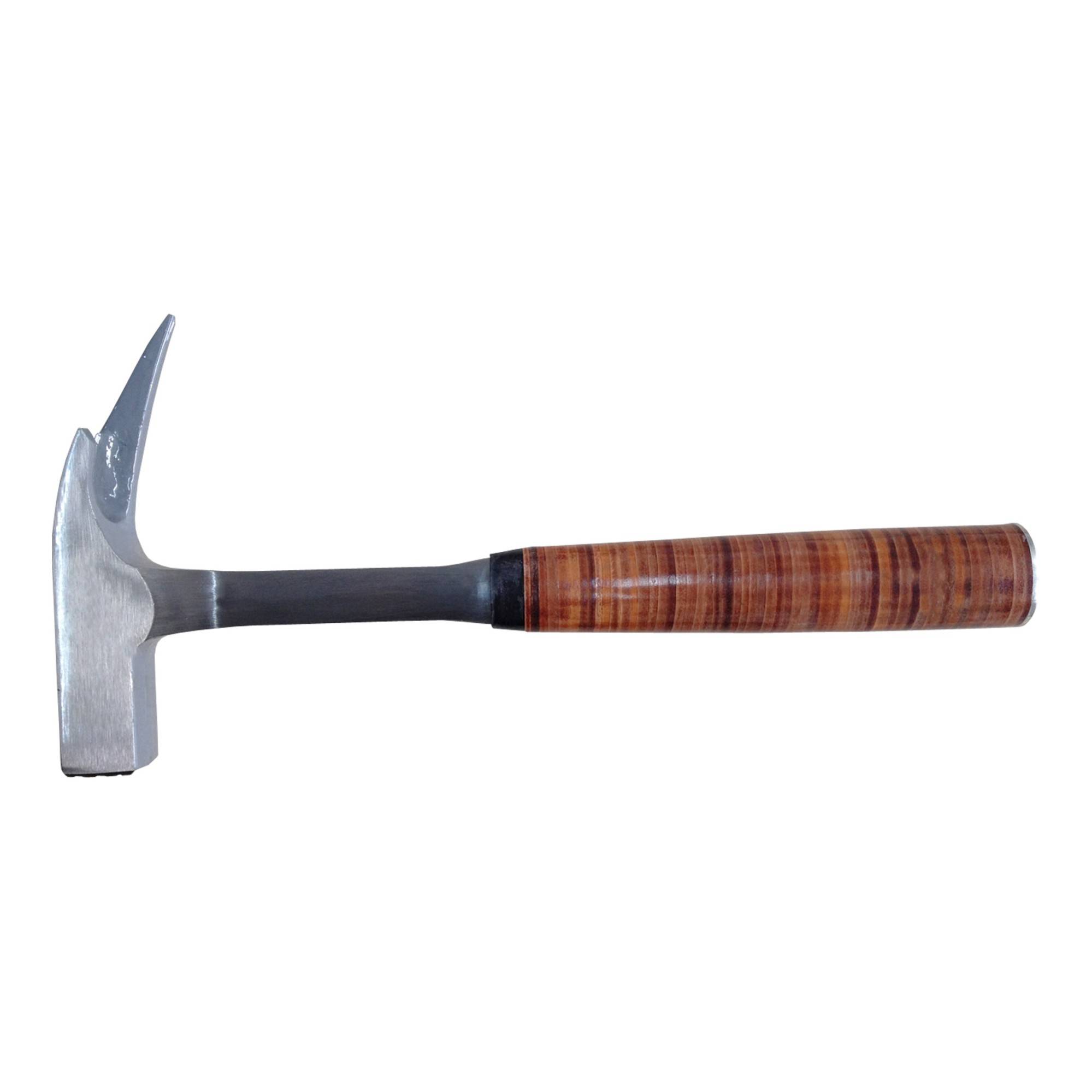 Latthammer mit Magnet, Nagelzieher, Ledergriff, geraute Bahn