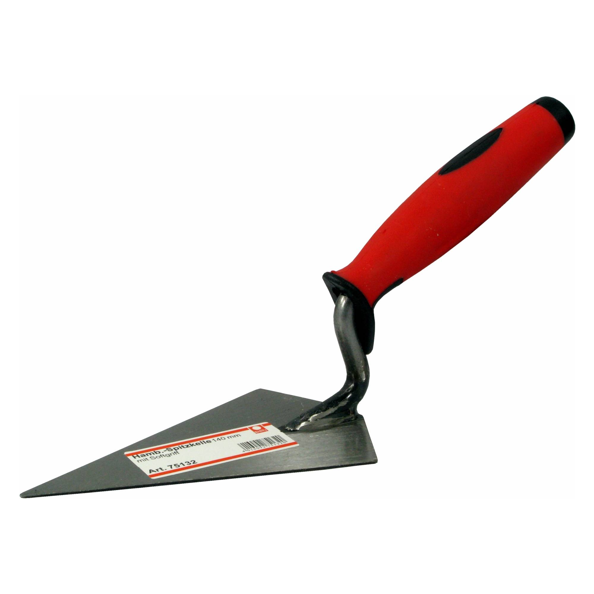 Hamburger Spitzkelle 140 mm, G-Hals, gehärtet, Softgriff