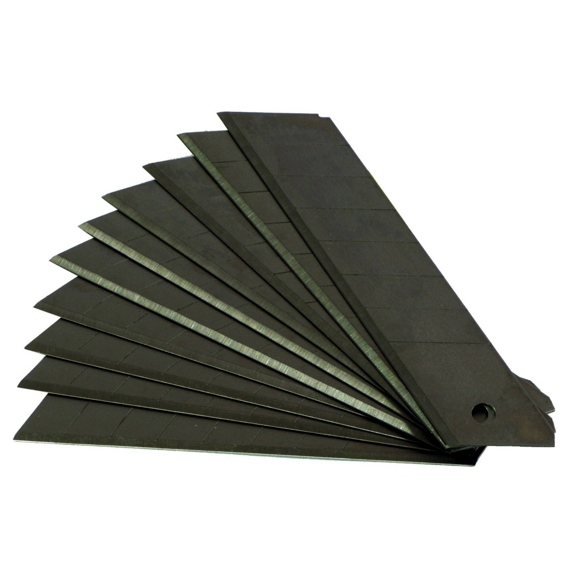 Abbrechklingen 18 x 0,5 mm, Carbonstahl schwarz / 10-er Box