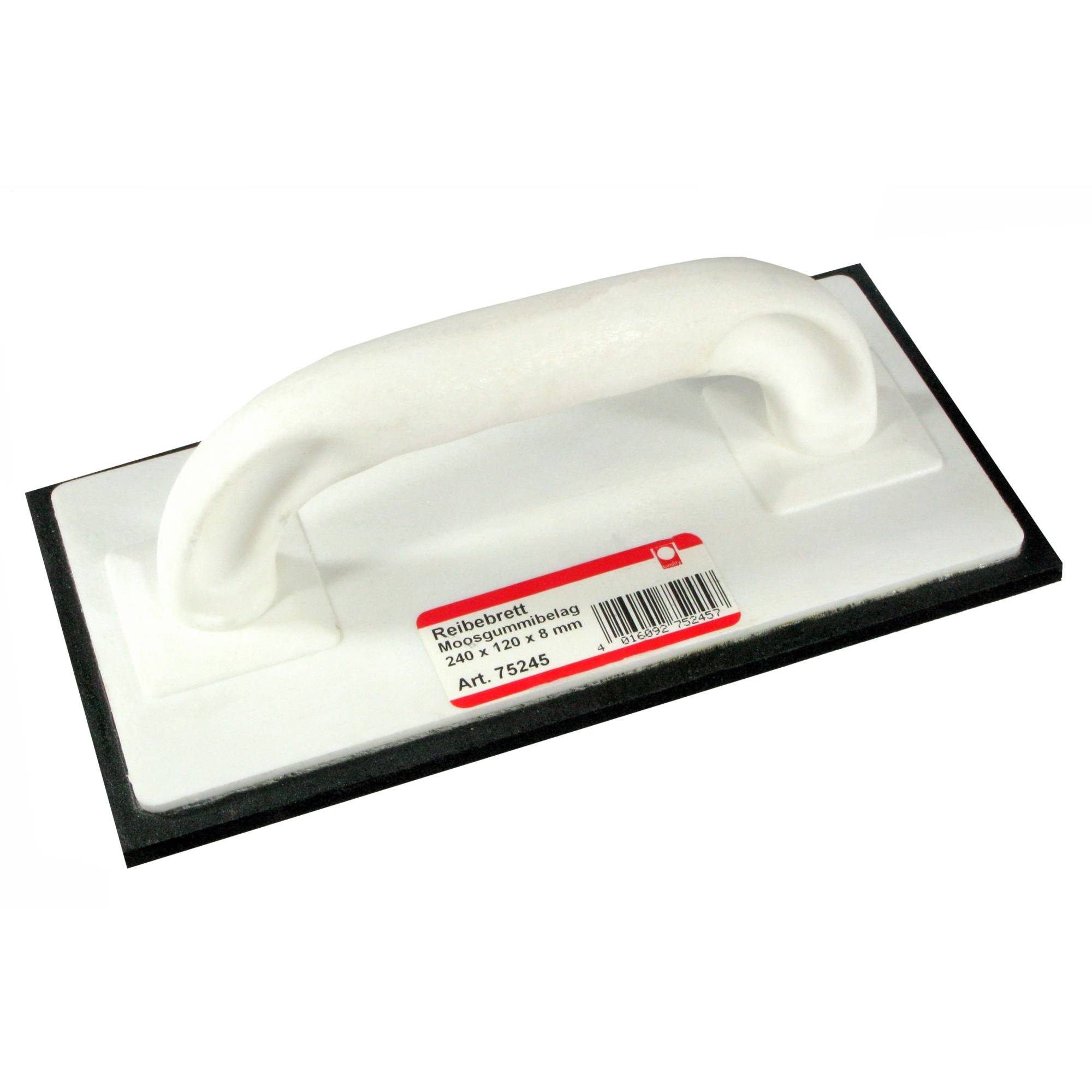 Reibebrett / Moosgummibelag 240 x 120 x 8 mm, feinporig, schwarz