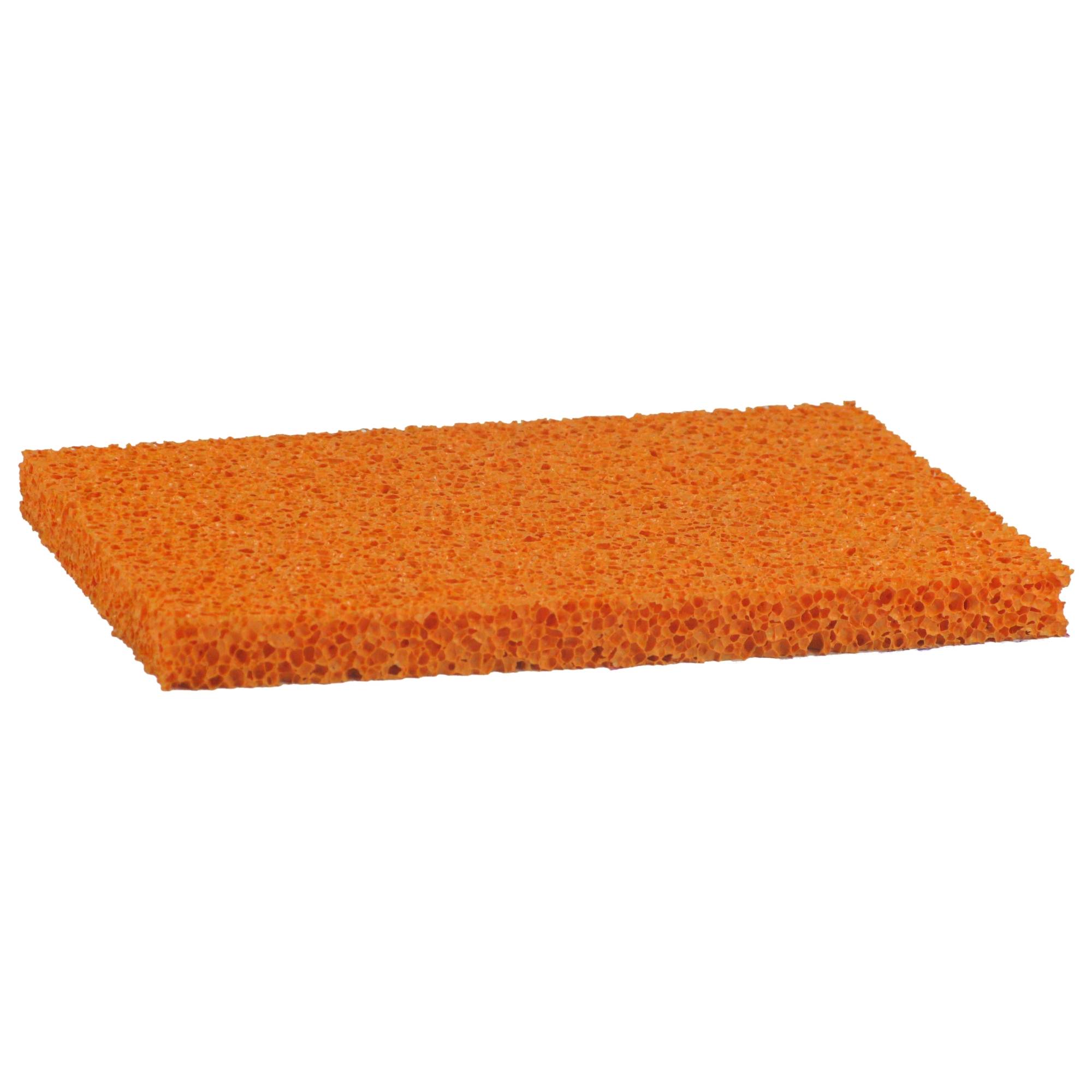 Schwammgummibelag 280 x 140 x 18 mm, grobporig, orange