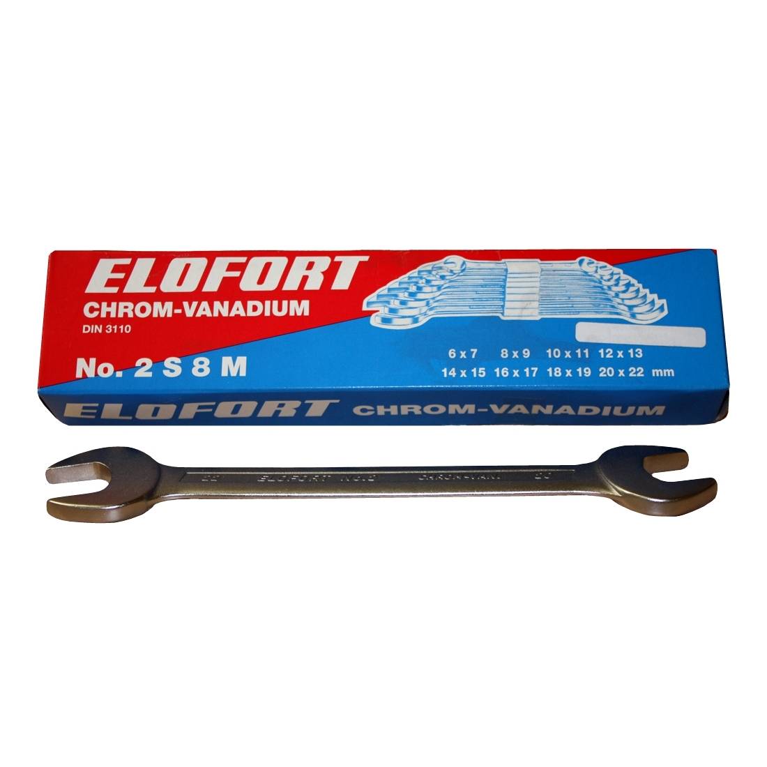 Doppel-Maulschlüssel-Satz 'ELORA' CRV 6 - 22 mm / 8-teilig