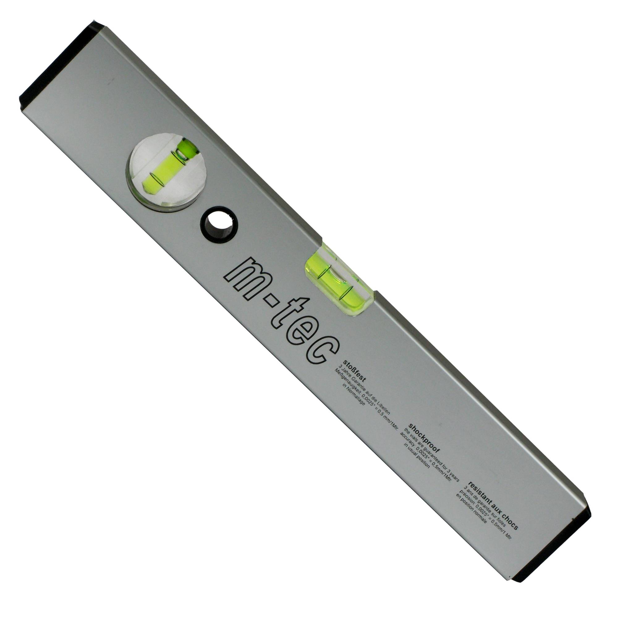 Alu-Wasserwaage 300 mm 'm-tec' silber-eloxiert