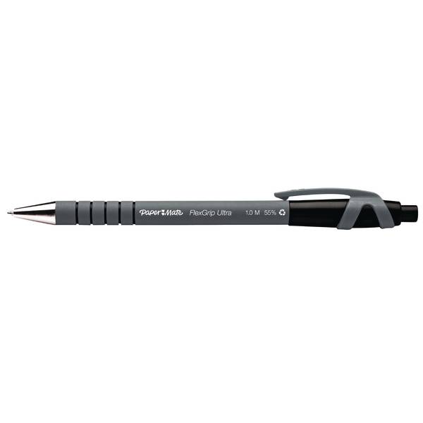 Papermate Flexgrip Ultra, Clip, Clip-on-Einziehkugelschreiber, Schwarz, 12 Stück(e), Medium