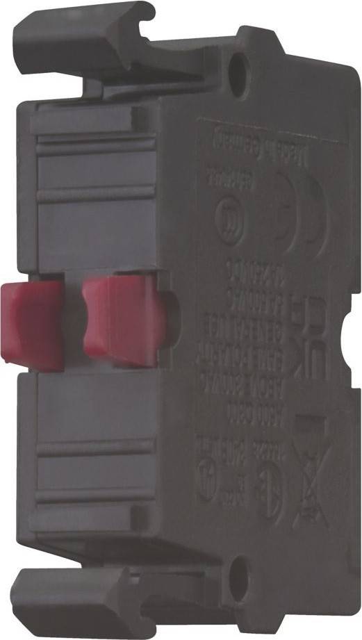 Ein dunkel gefärbter Sicherungsautomat mit zwei roten Schaltern in der 