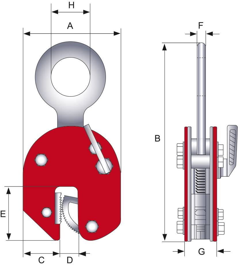Blechgreifer,Tragl. 2000kg,Griffbereich 0-25mm