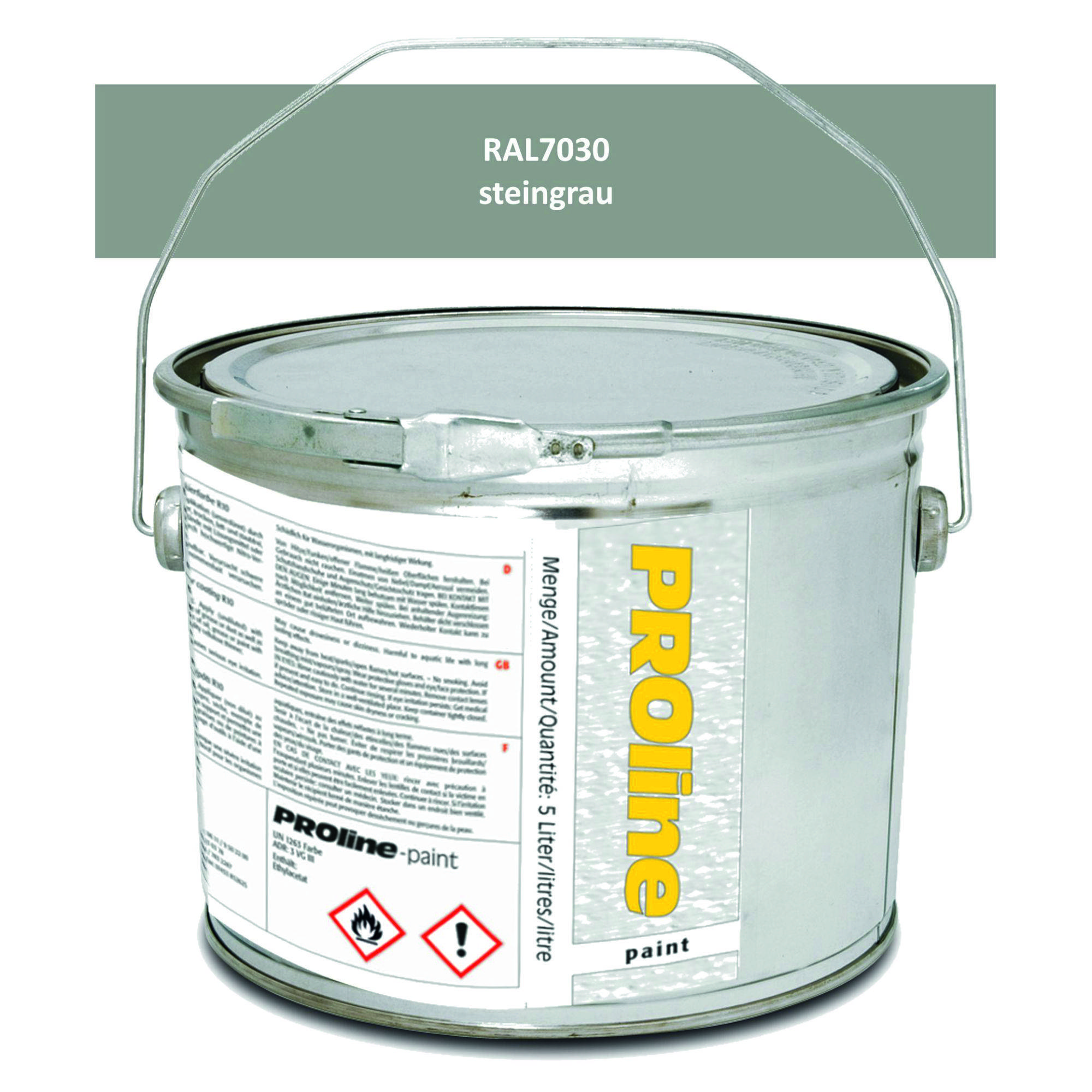 Antirutsch-Markierfarbe 'PROline-paint' STEINGRAU / Eimer a 5,0 Liter