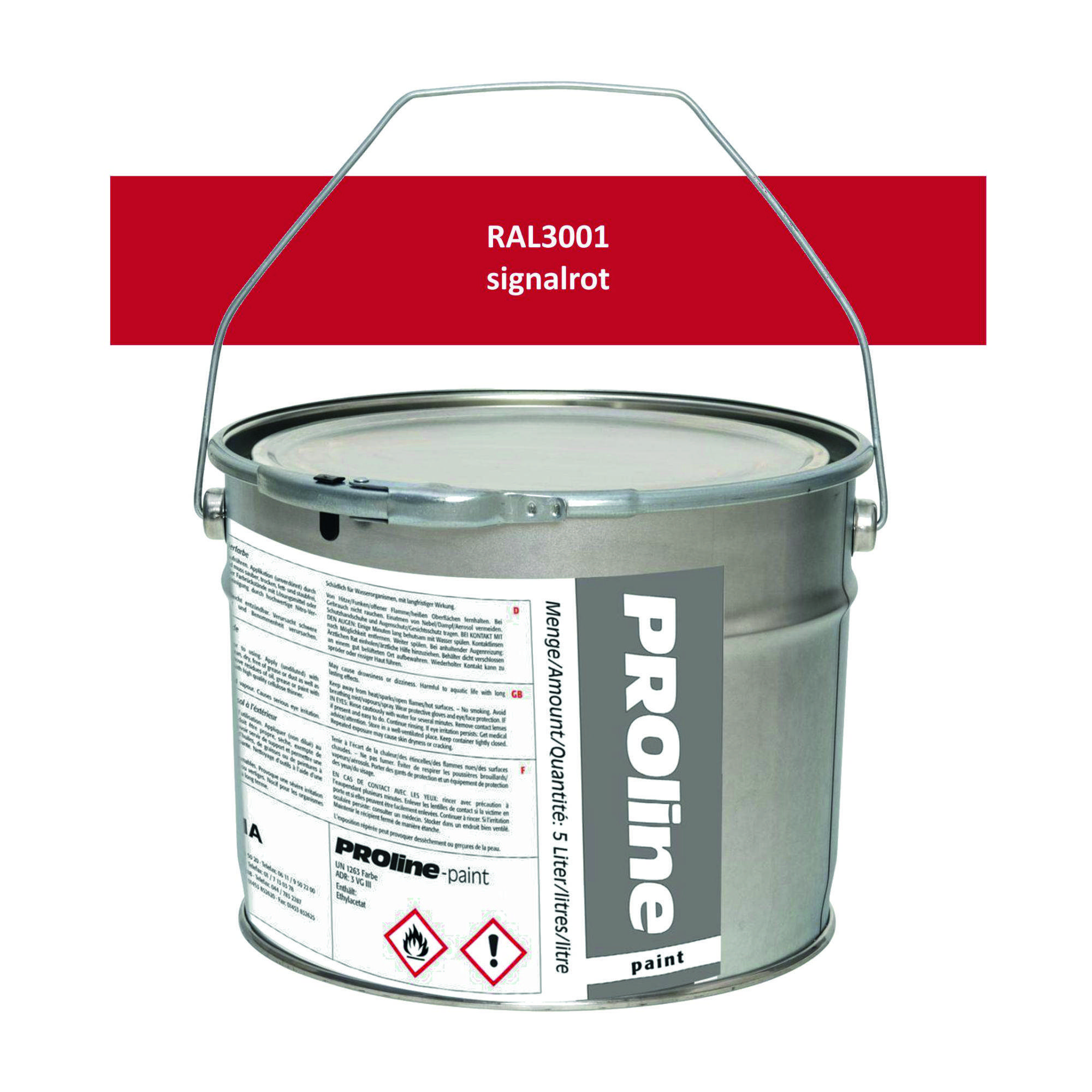 Aussen-Markierfarbe 'PROline-paint' ROT / Eimer a 5,0 Liter