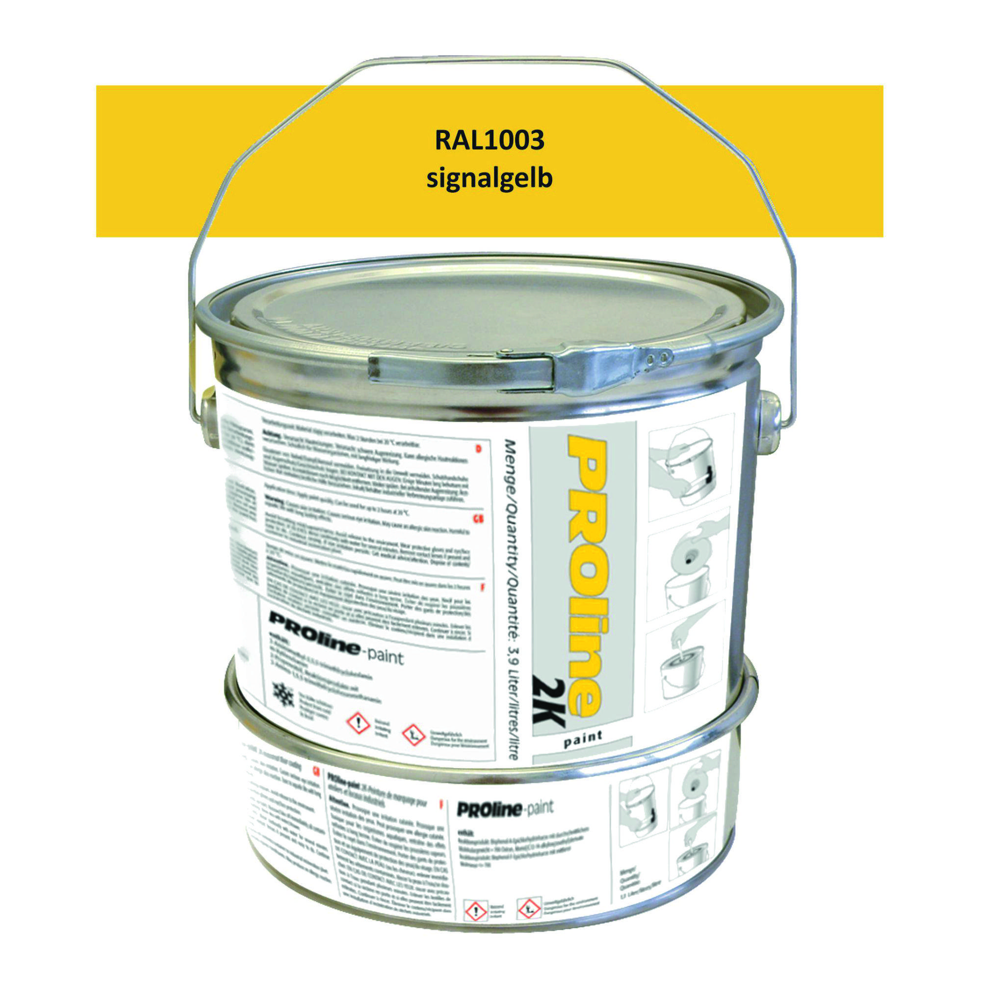 Hallen-Markierfarbe 2K 'PROline-paint' GELB / Gebinde a 5,0 Liter