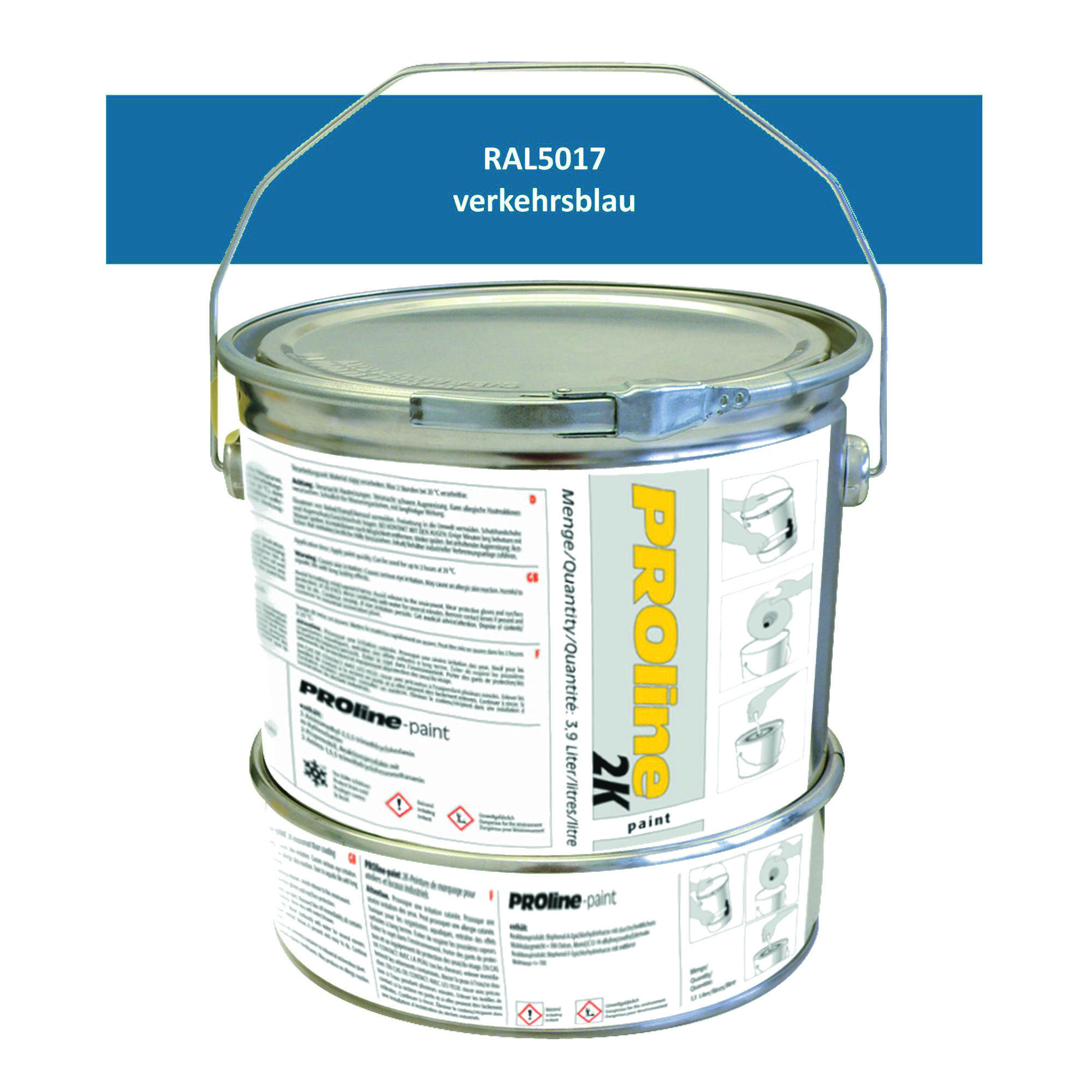 Hallen-Markierfarbe 2K 'PROline-paint' BLAU / Gebinde a 5,0 Liter