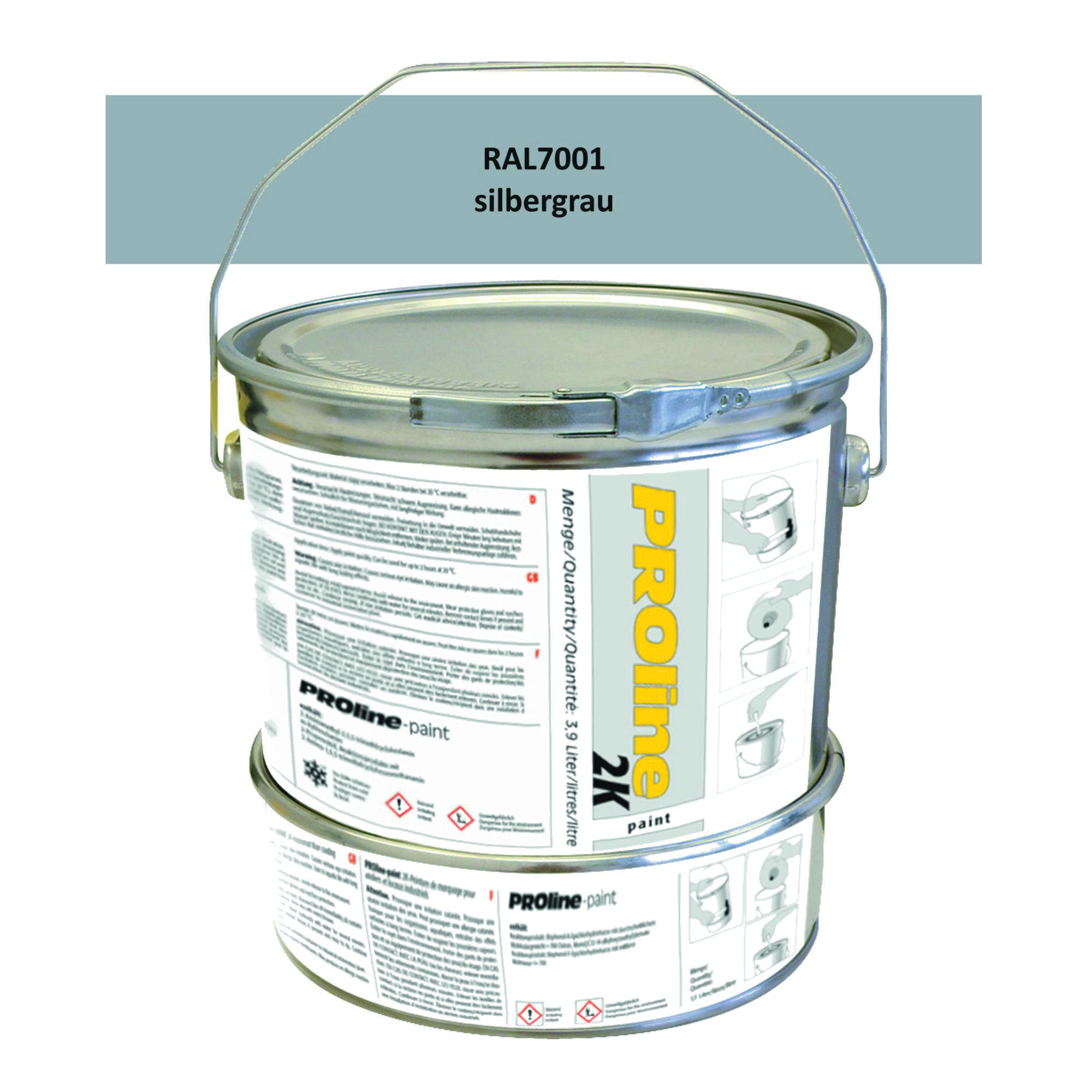 Hallen-Markierfarbe 2K 'PROline-paint' SILBERGRAU / Gebinde a 5,0 Liter