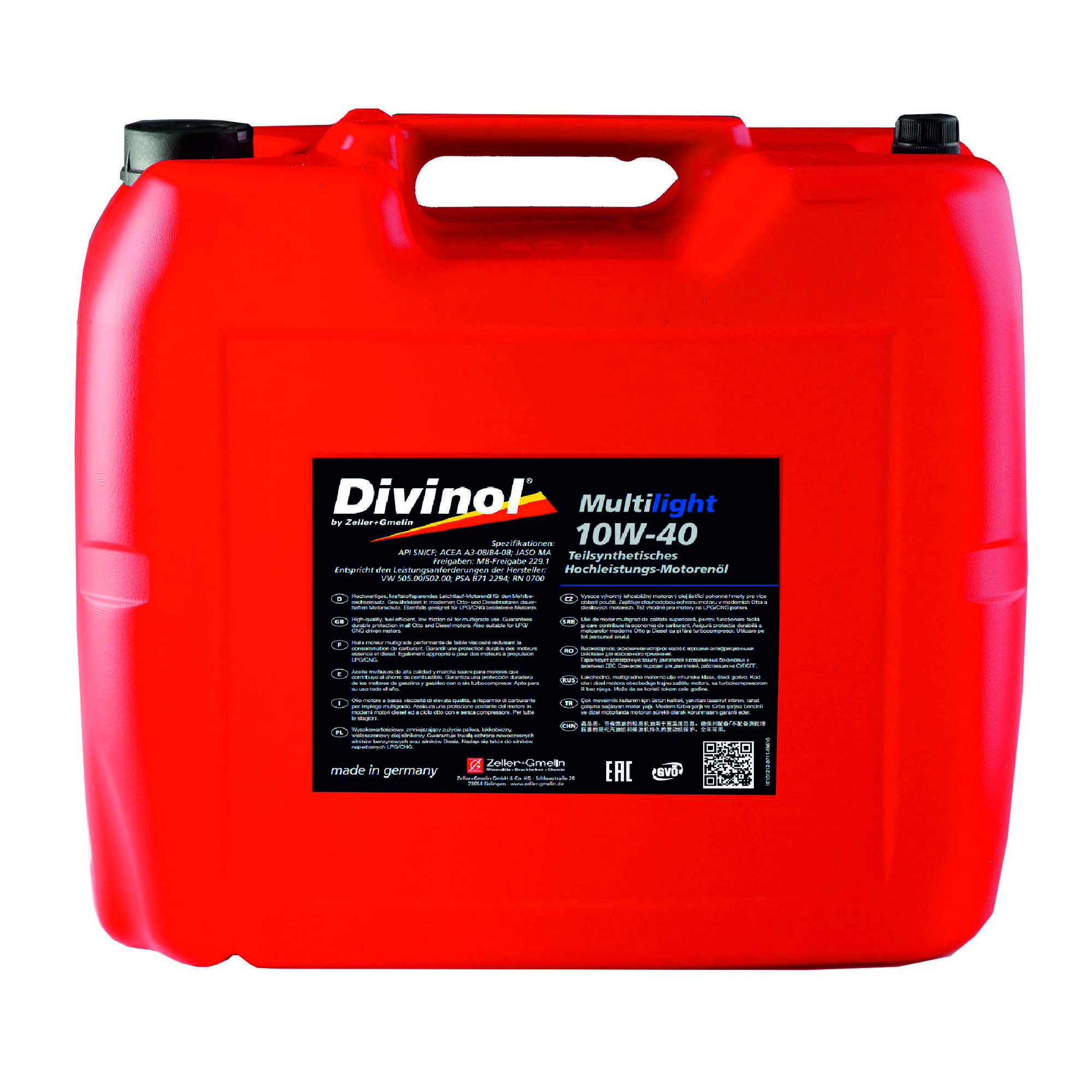 Motorenöl 'Divinol' Multilight 10W-40 / 20,0 Liter Kanister