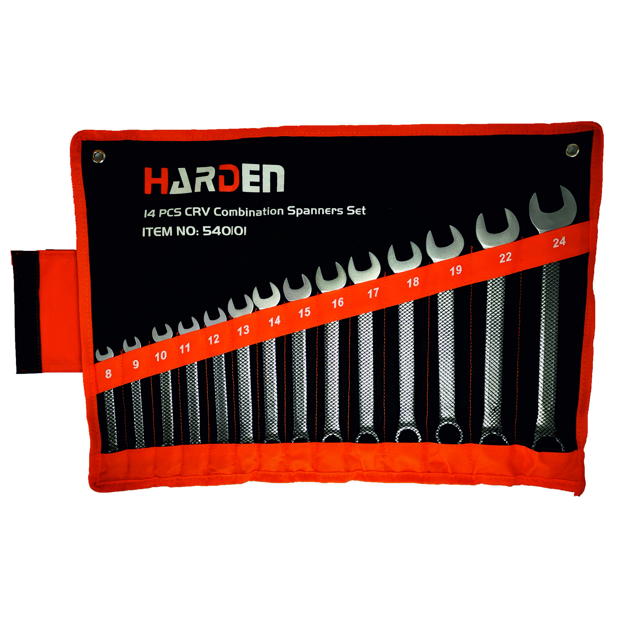 Ring-Maulschlüssel-Satz 'HARDEN' CRV 8 - 24 mm / 14-teilig