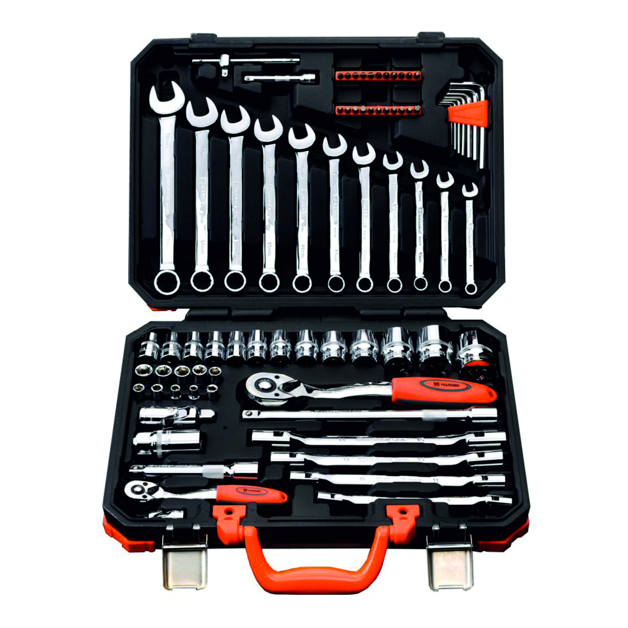 Steckschlüssel-Satz 'Harden' 77-tlg / im schlagfesten Werkzeugkoffer
