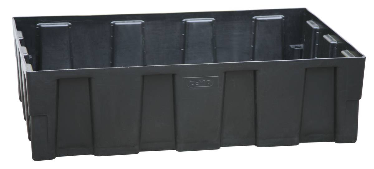 PE-Auffangwanne,f. 1x200l Fass,Auffangvol. 250l,HxBxT 330x1205x805mm,glatter Boden