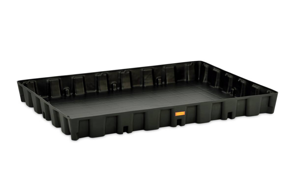 PE-Auffangwanne,f. Kleingebinde,Auffangvol. 250l,HxBxT 165x1600x1200mm,glatter Boden