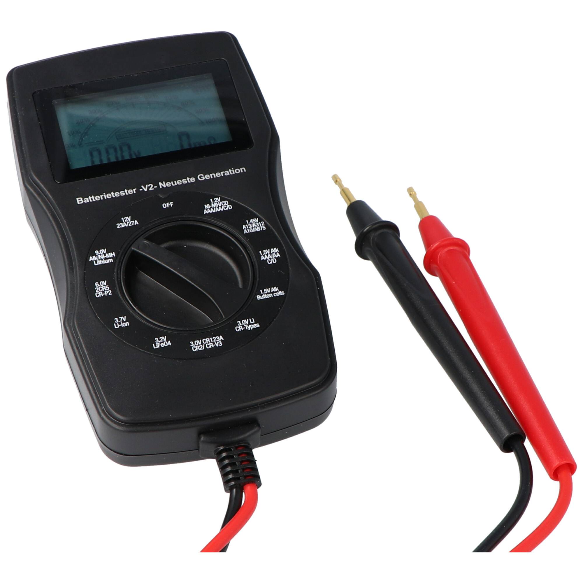 Akkutest für 1,2V, 3,2V, 3,6v, 3,7V und Batterietest mit Digitalanzeige inklusive Innenwiderstandsmessung