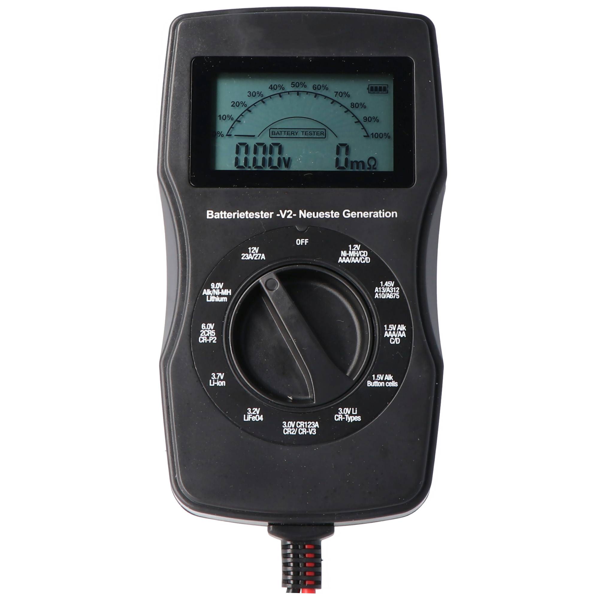Akkutest für 1,2V, 3,2V, 3,6v, 3,7V und Batterietest mit Digitalanzeige inklusive Innenwiderstandsmessung