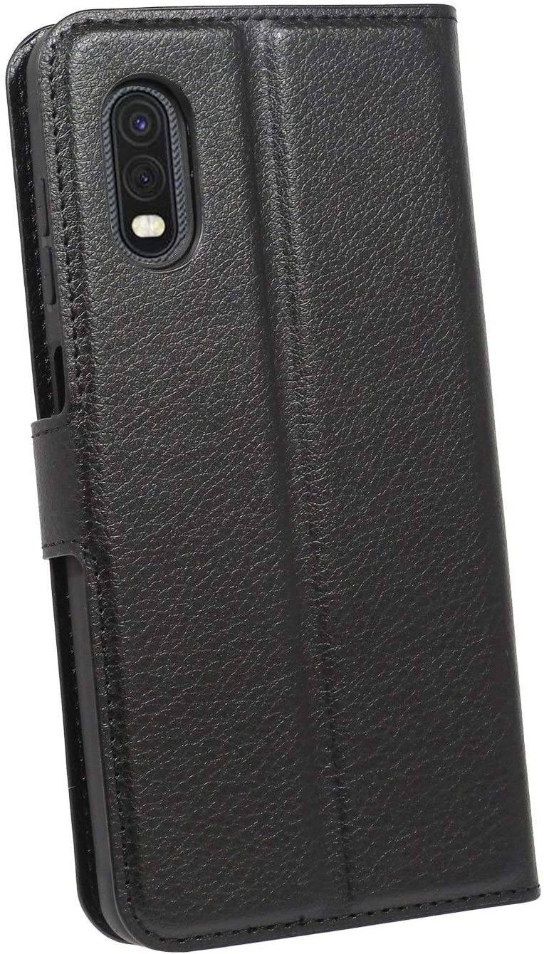 Buchtasche "Fancy" für SAMSUNG GALAXY XCOVER PRO (G715F) Handy Hülle Etui Brieftasche Schutzhülle Schwarz