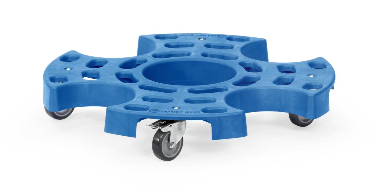 Reifenroller,Tragl. 180kg,Ladefl. Ø 700mm,Lade H 140mm,8xReifen/4xKompletträder,m. Ablagemulde,blau,4 Lenkrollen