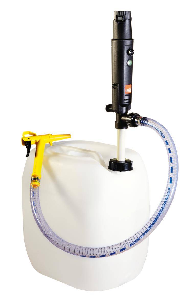 Akku-Kanisterpumpenset,Druckknopf,Förderleistung 20l/min,Tauch T 500mm,Gehäuse PP