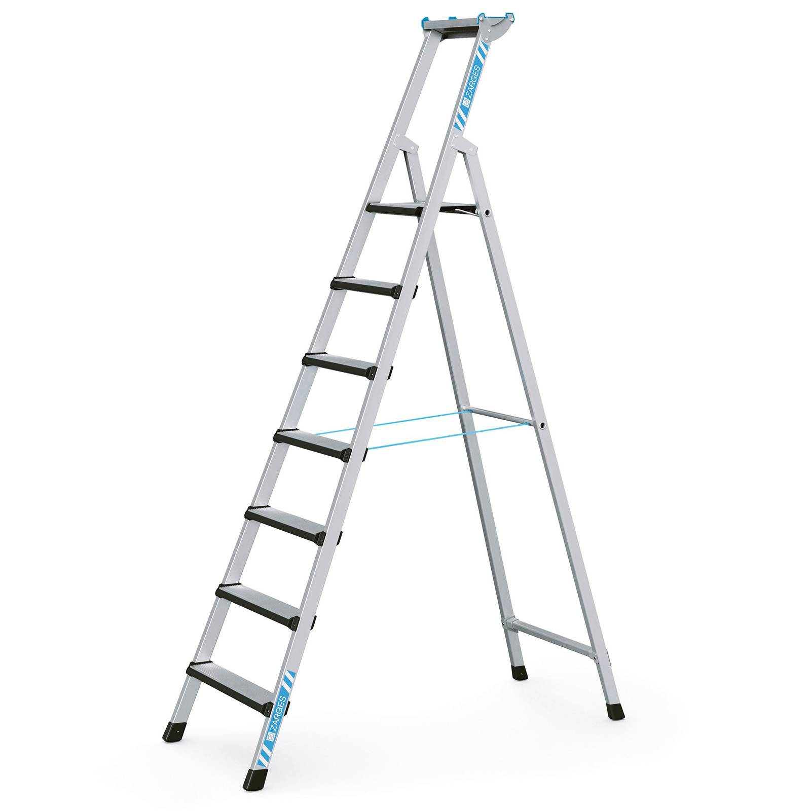 Zarges Comfortstep S gebördelte Stehleiter mit gepolsterter Stufen-Vorderkante 7 Stufen