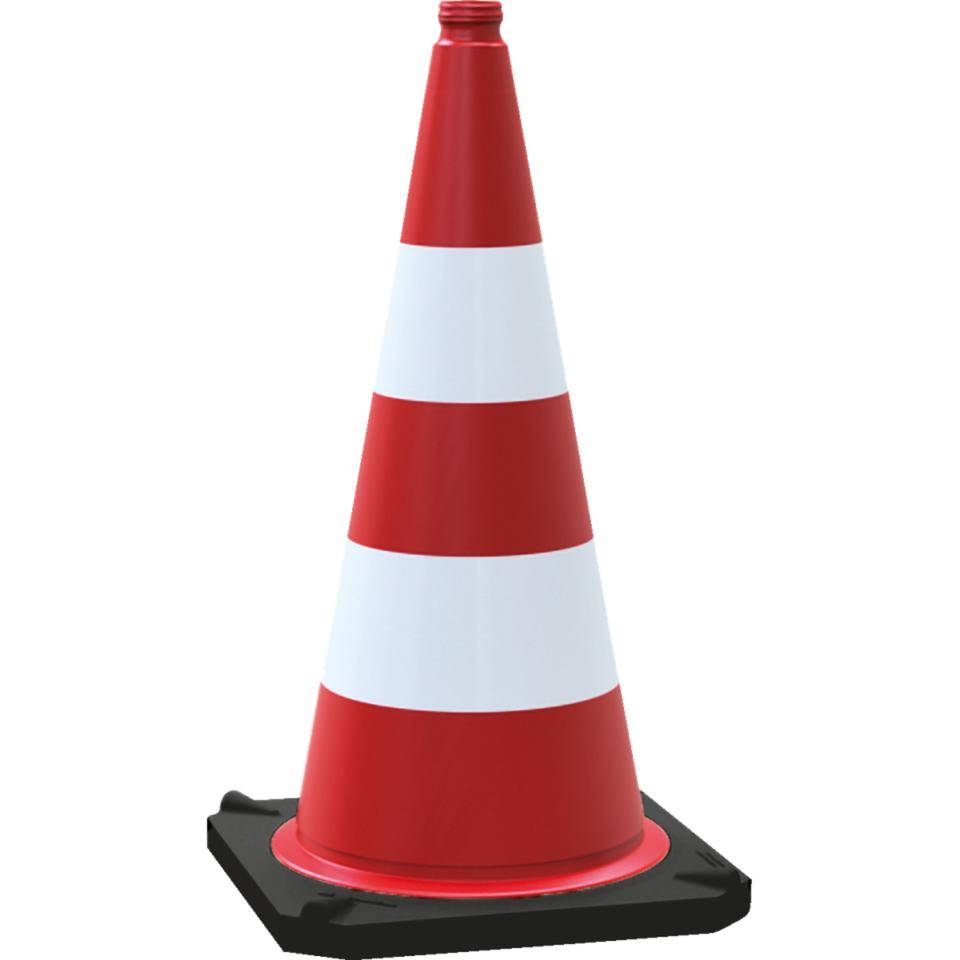 Schake Leitkegel, BAST geprüft nach TL, rot/weiß, Kunststoff, Folie Typ1, 750mm, 5kg