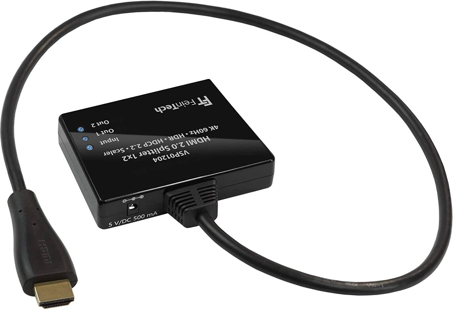 FeinTech VSP01204 HDMI-Splitter Ultra-HD mit Scaler ferngespeist