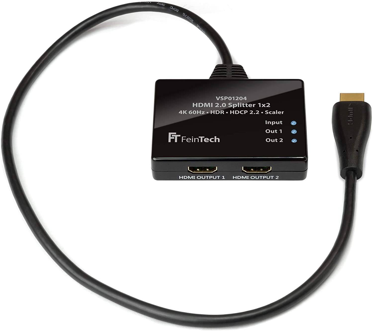 FeinTech VSP01204 HDMI-Splitter Ultra-HD mit Scaler ferngespeist