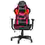 Marvo CH106 RD Gaming Stuhl, Kunstleder, Armlehne verstellbar, Stahlrahmen, schwarz/rot