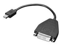USB-C auf DVI-Adapterkabel mit schwarzem Stecker und weißem DVI-Port-Adapteranschluss.