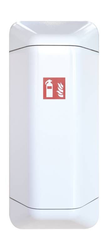Notfallschrank,HxBxT 1028x434x225mm,leer/f. 1x Feuerlöscher,Kunststoff,Korpus weiß,Front weiß