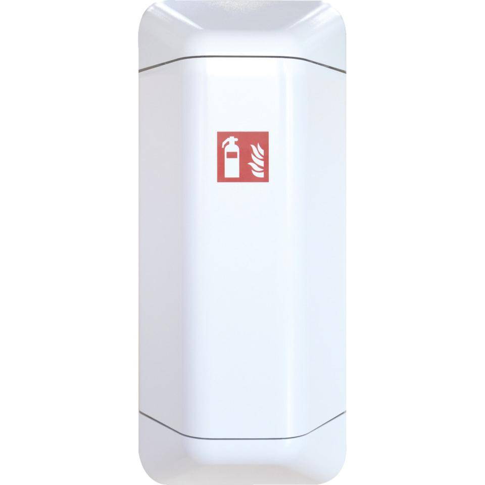 Aufbewahrungsschrank für Feuerlöscher, weiß, 11,3kg, 1027x433x225mm