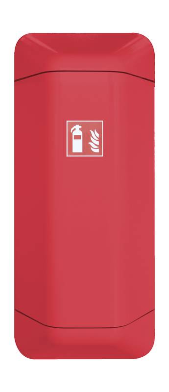 Notfallschrank,HxBxT 1028x434x225mm,leer/f. 1x Feuerlöscher,Kunststoff,Korpus rot,Front rot