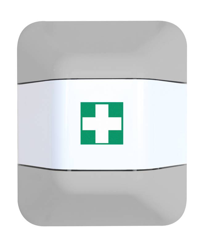 Notfallschrankaufsatz,HxBxT 1224x434x225mm,leer/f. 1x Verbandskasten,Kunststoff,Korpus weiß,Front weiß