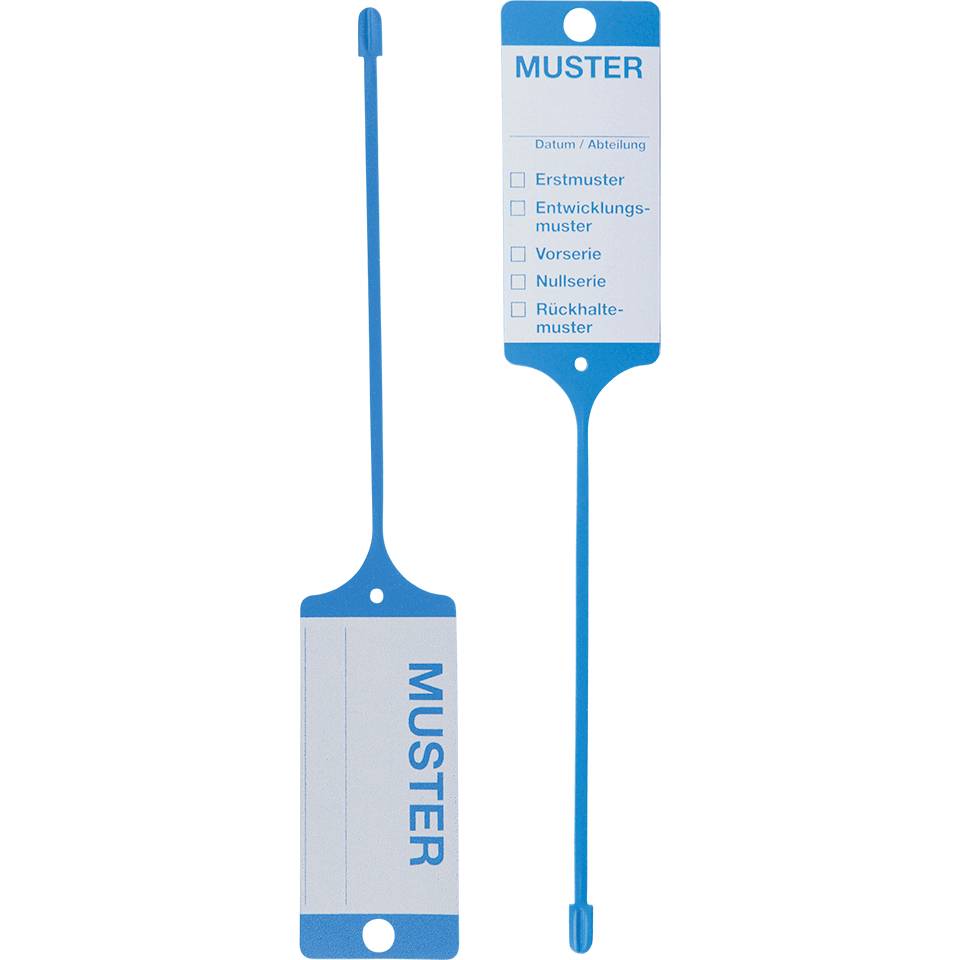 Qualitätsanhänger Muster, blau/weiß, PP-Hartfolie, 210mm, 100/VE