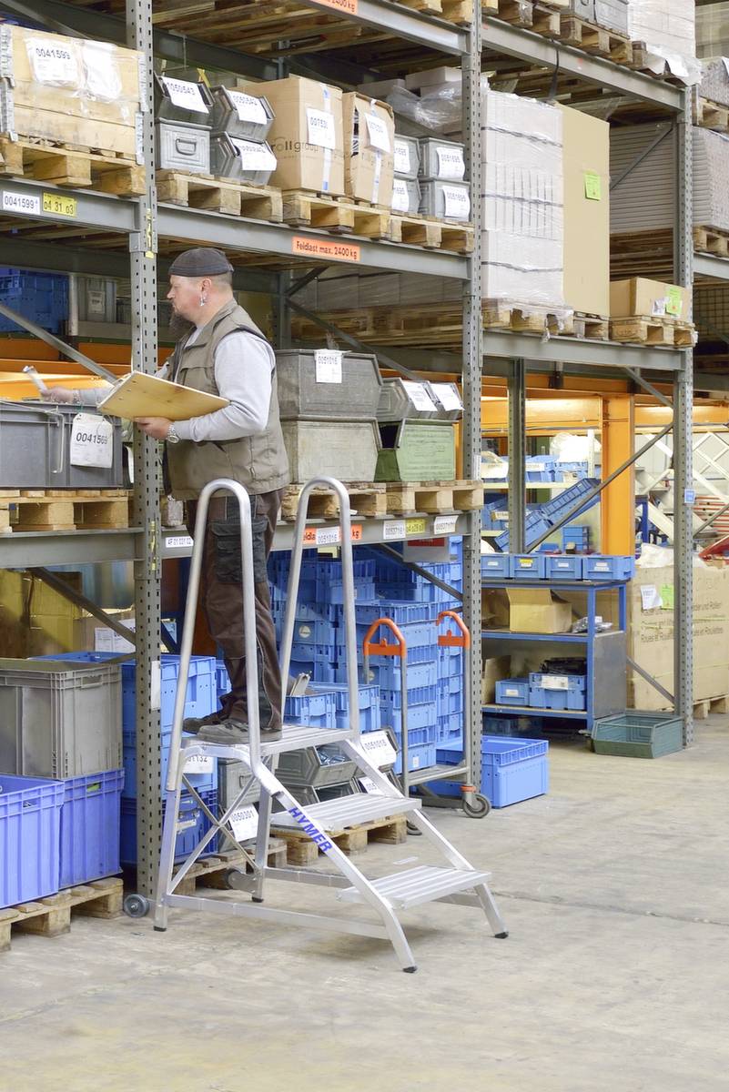 Treppe,Podest H 700mm,3 Stufe(n),Alu