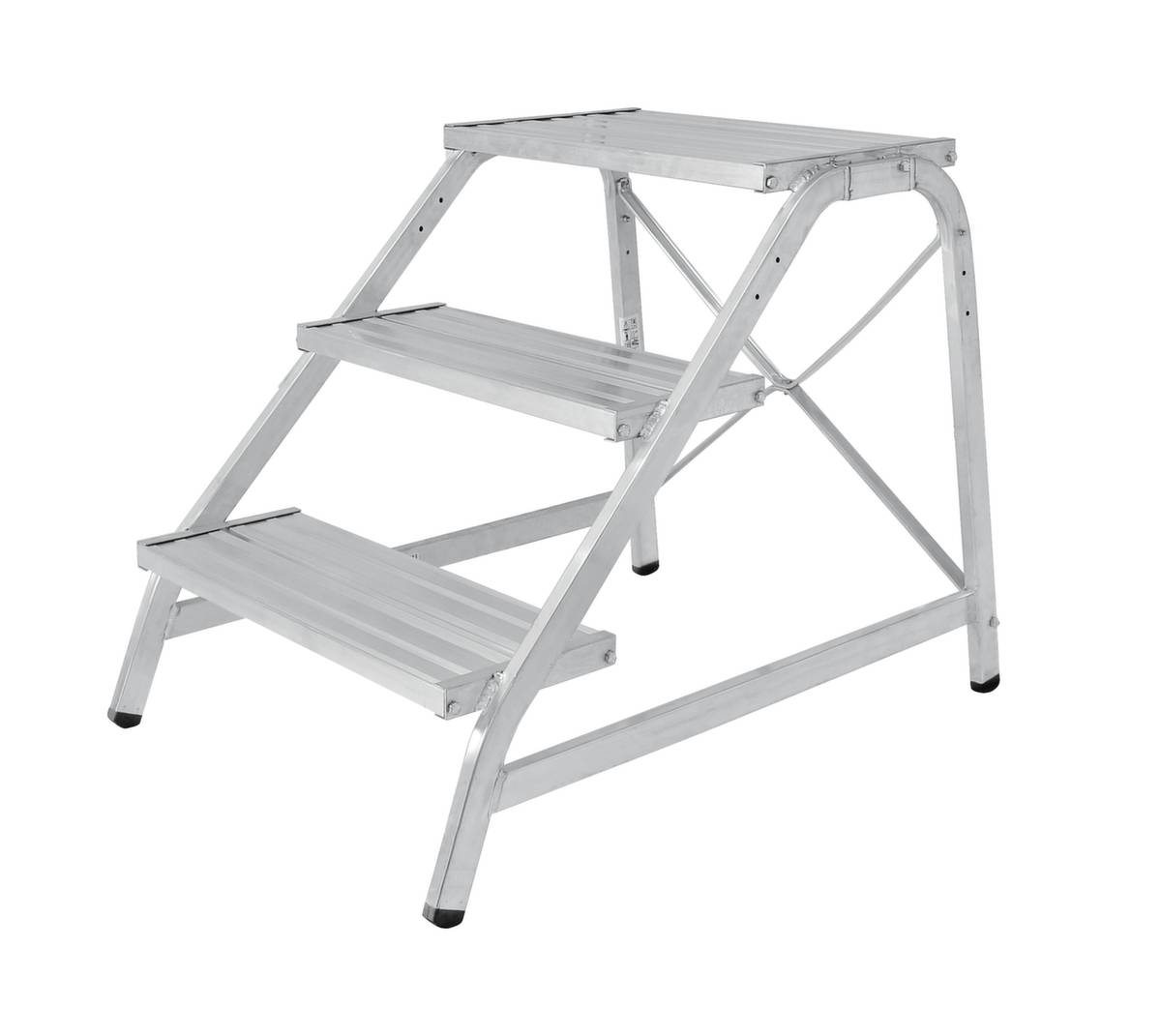 Treppe,Podest H 700mm,3 Stufe(n),Alu