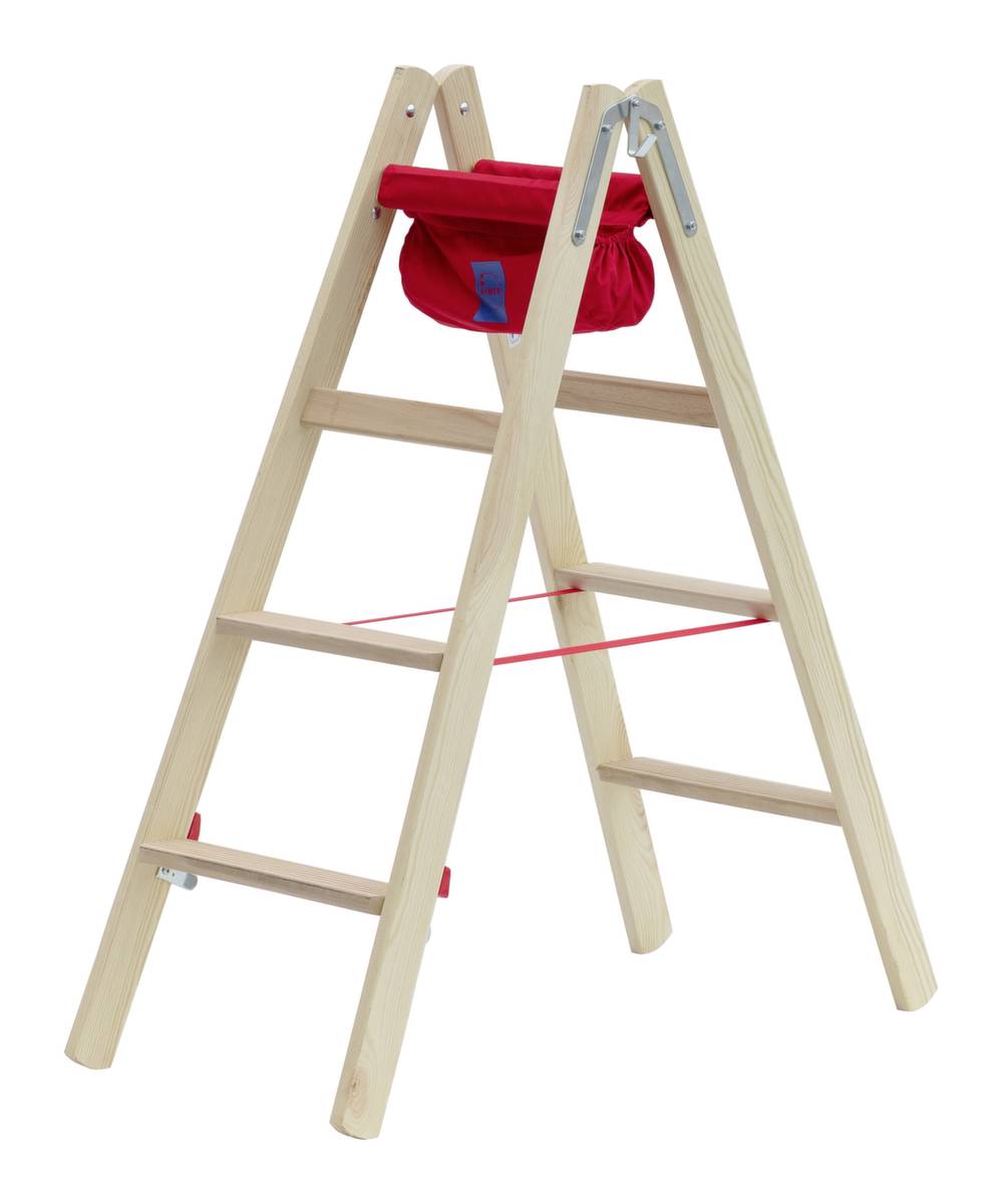 Stufenstehleiter,beidseitig,2x4 Stufen,Holm L 1,24m,Holz