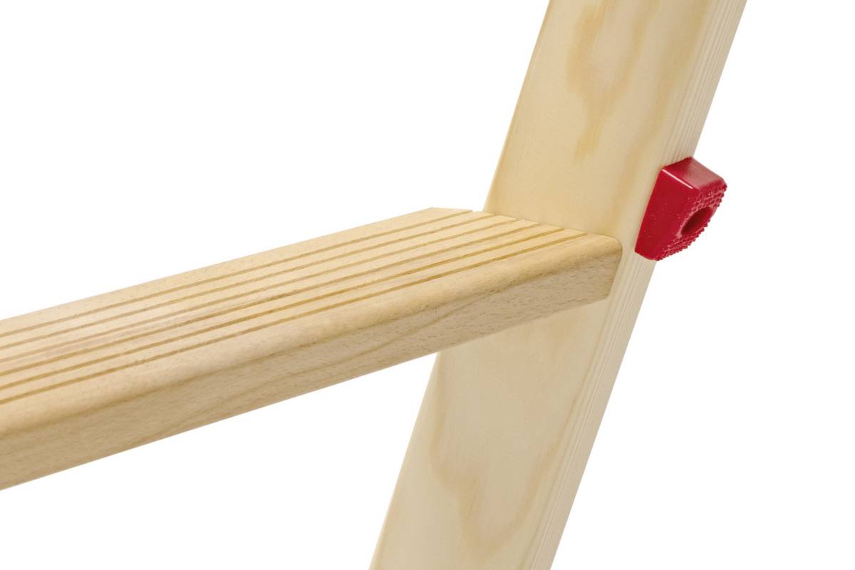 Stufenstehleiter,beidseitig,2x4 Stufen,Holm L 1,24m,Holz