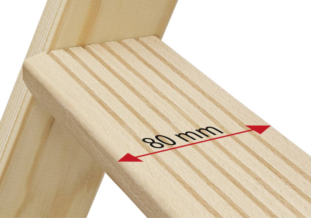 Stufenstehleiter,beidseitig,2x7 Stufen,Holm L 2,08m,Holz