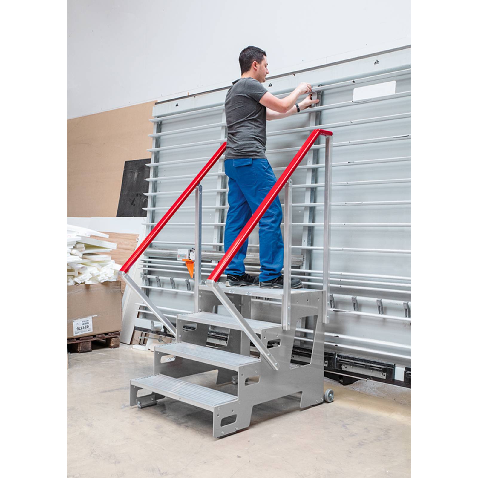 Hymer Industrietritt Grundmodul mit Alu-Profilstufen 0,6m Stufenbreite 2 Stufen