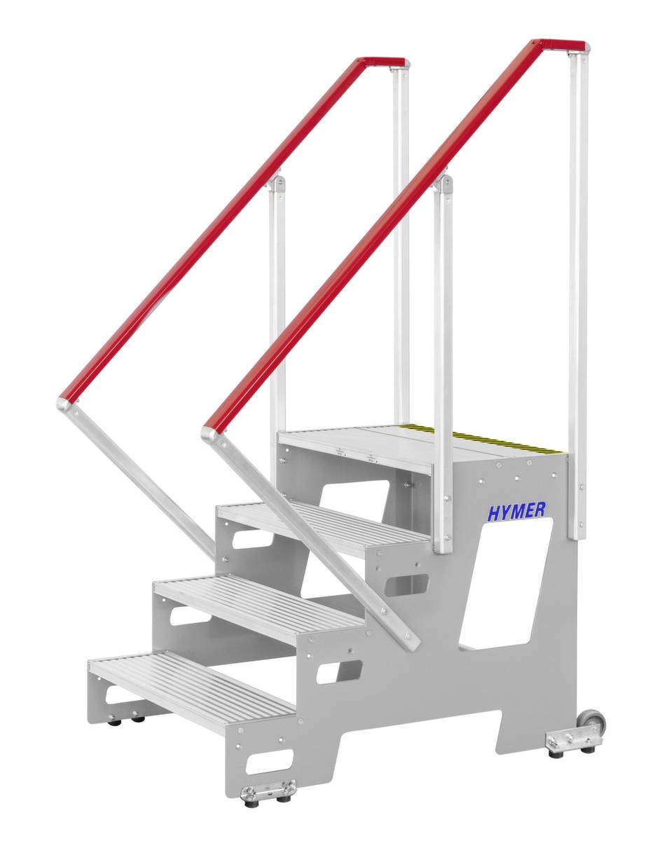 Fahrbare Podesttreppe,Podest H 0,8m,4 Stufen,Alu
