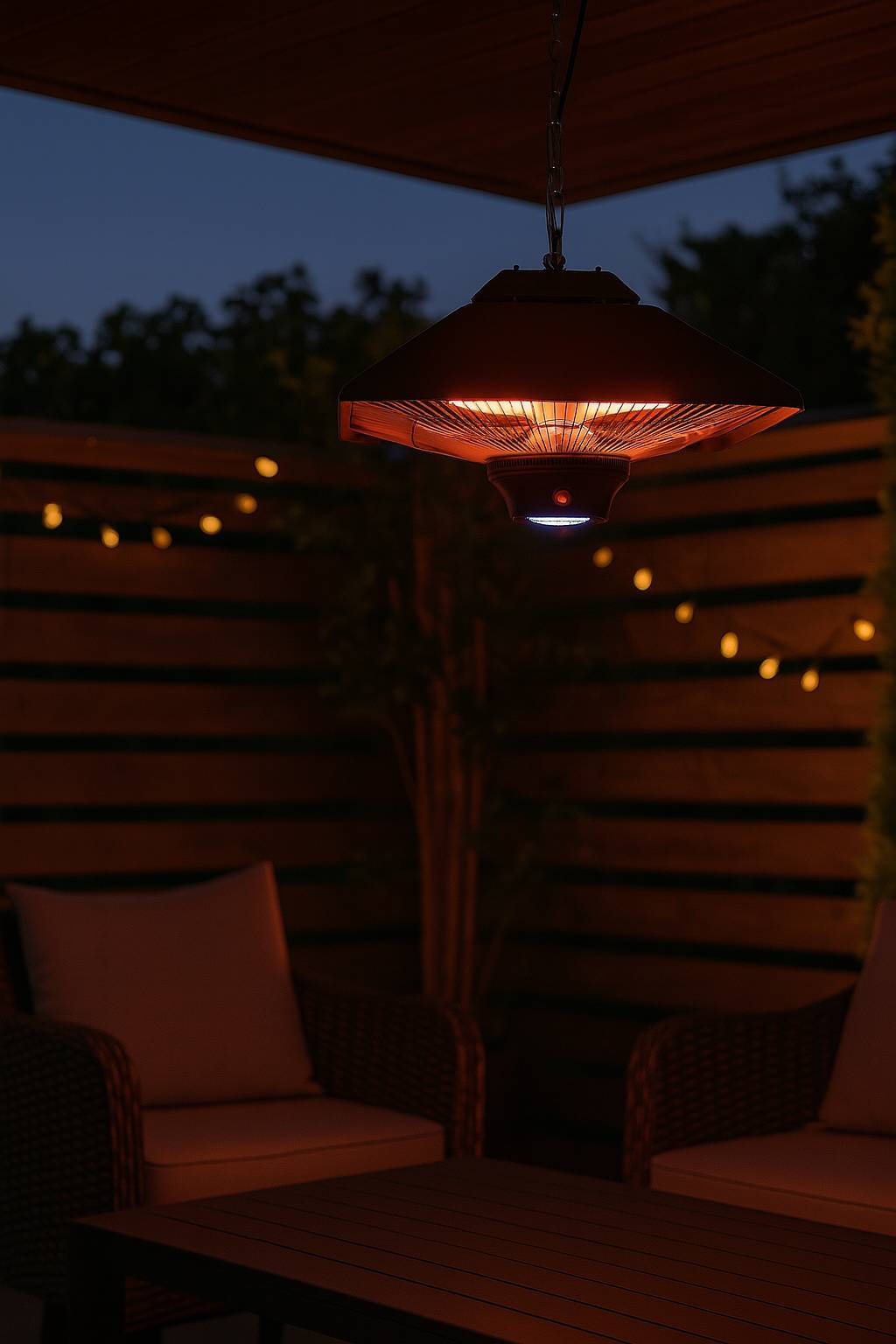 WDH Decken-Heizstrahler WDH-200LS - 2.000 W - Innen & Außen - mit integrierter LED-Lampe